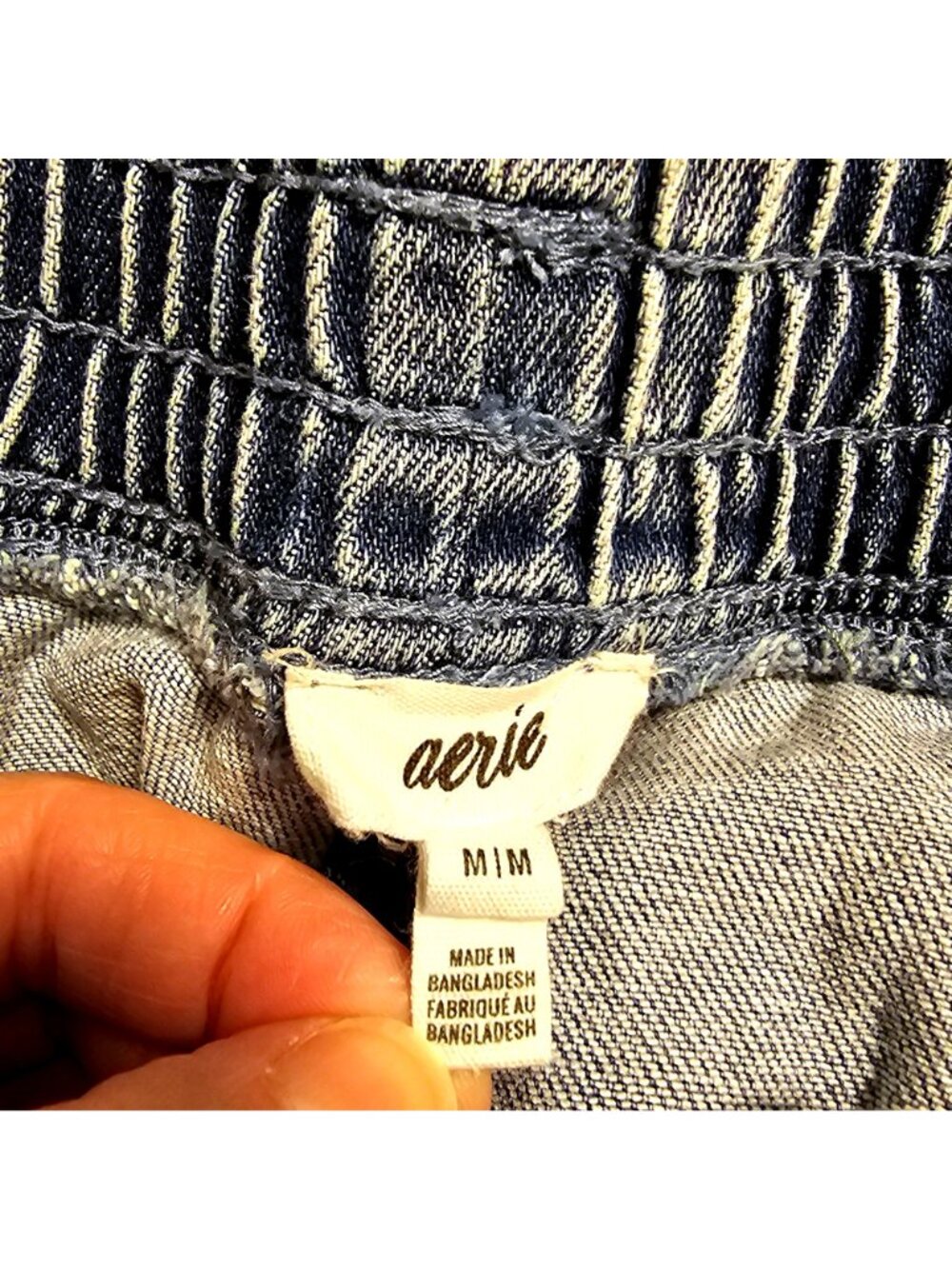 Aerie Women's Light Denim Lounge Shorts M With Elastic Waist & Zipper Pockets - Picture 5 of 11